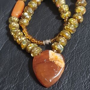 Vintage Bead Necklace Natural Stone 17.5" Rare Find Collectible Stones